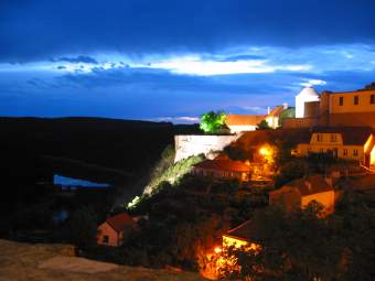 Hill in Znojmo at night