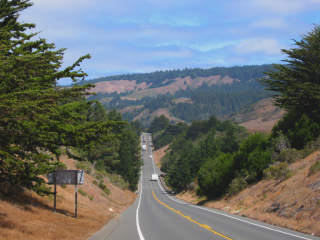 Roads in the hills near the California coast