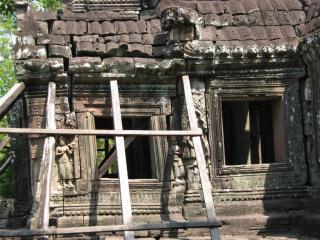 Crumbling temple facade
