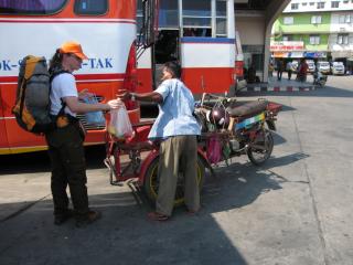 Motorcycle cab to the Phitsanulok
	bus station