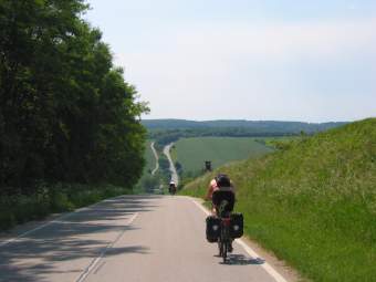 Hilly road to the Czech border
