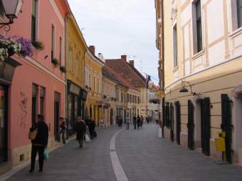 Downtown street in Varazdin