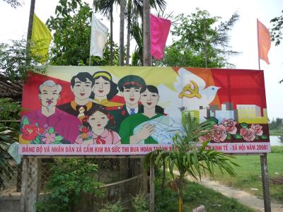 Propaganda poster on Cam Kim island near Hoi An
