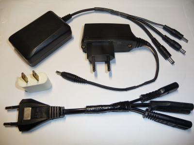 Chargers with shortened cables and multiple plugs